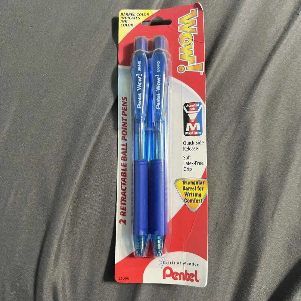 PENTEL Ballpoint Retractable Pens M Point 1.0mm 2 Blue Pens 1 Package